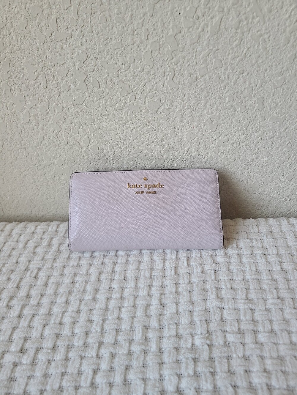 Kate Spade New York Pastel Purple Zip Wallet With Gold Logo